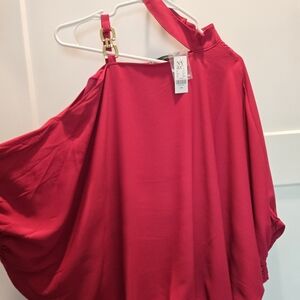 Chic Red One-Shoulder Top